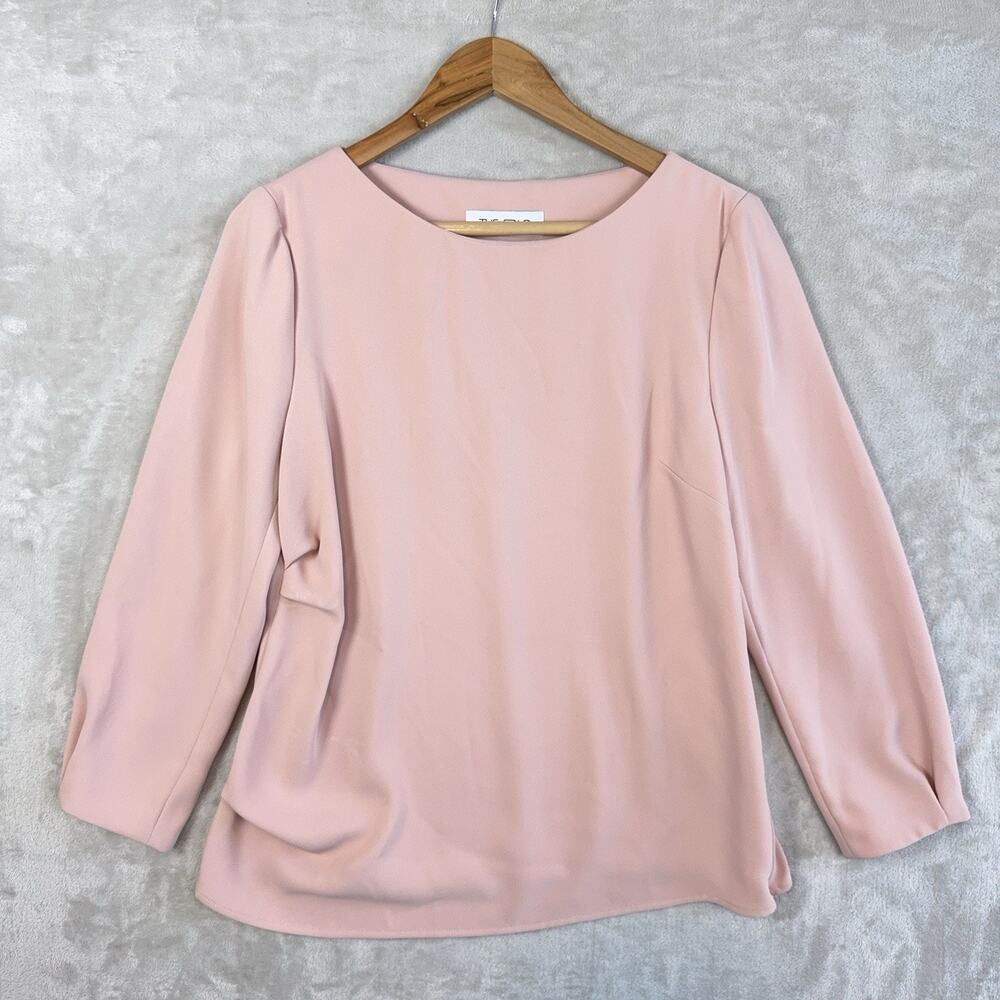 The Fold London Blush Pink Top Smooth Pleated Size 8 / Med Quiet Luxury Corpcore